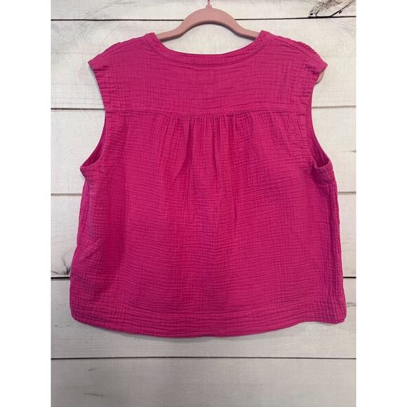 J. Crew Size Medium Summer Short Sleeve Top Pink - Picture 5 of 5